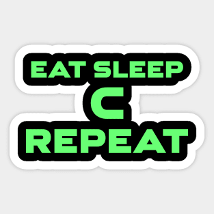 Eat Sleep C Repeat Programming Sticker